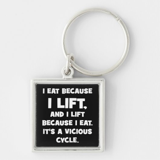 Workout Humor - ik eet omdat ik optil Sleutelhanger (Voorkant)