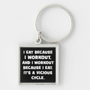 Workout Humor - Ik eet omdat ik werk uit Sleutelhanger