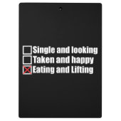 Workout-Humor - Single vs Taken vs Lifting Klembord (Achterkant)