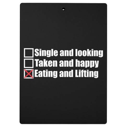 Workout-Humor - Single vs Taken vs Lifting Klembord (Achterkant)