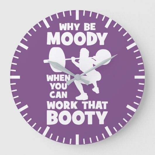 Workout Humor - Werk dat Booty, Women's Funny Gym Grote Klok (Voorkant)