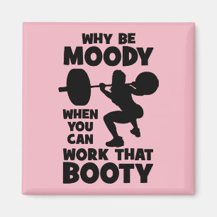 Workout Humor - Werk dat Booty, Women's Funny Gym Magneet