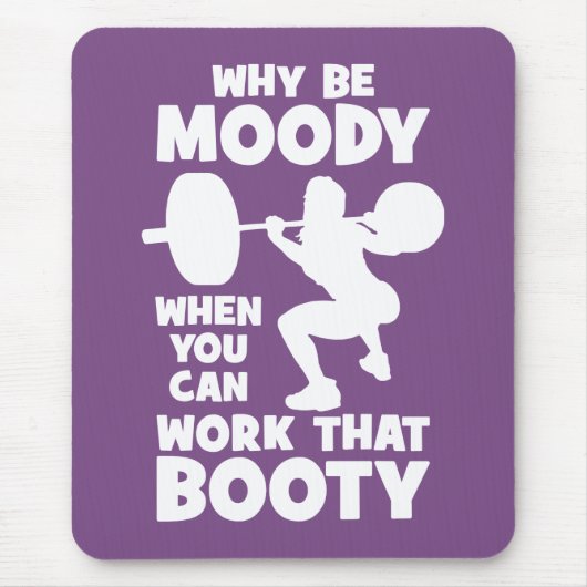 Workout Humor - Werk dat Booty, Women's Funny Gym Muismat (Voorkant)