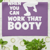Workout Humor - Werk dat Booty, Women's Funny Gym Theedoek (Gevouwen)