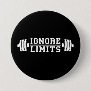 Workout Inspiration - Grenzen negeren - Motivatie Ronde Button 7,6 Cm