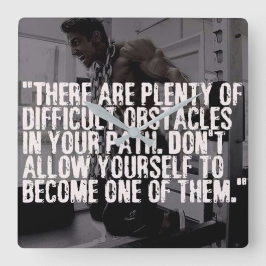 Workout Inspirerend woorden - Obstakels Vierkante Klok (Voorkant)