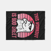 Workout is een Halloween Gym Ghost Fleece Deken (Voorkant (Horizontaal))