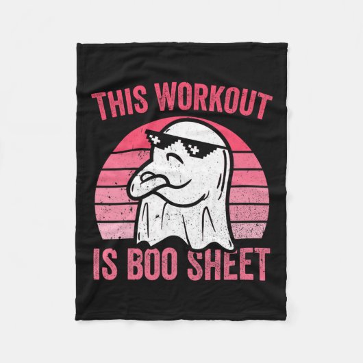Workout is een Halloween Gym Ghost Fleece Deken (Voorkant)