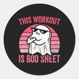 Workout is een Halloween Gym Ghost Ronde Sticker