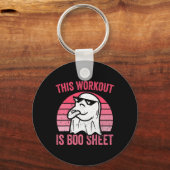 Workout is een Halloween Gym Ghost Sleutelhanger (Voorkant)