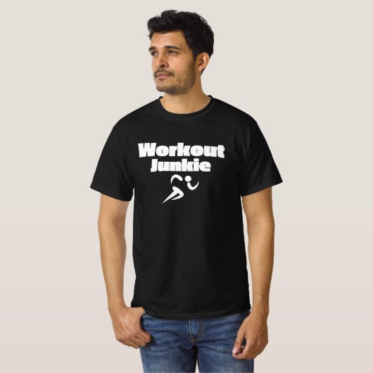 Workout Junkie Mannen waarde T-shirt (Voorkant volledig)