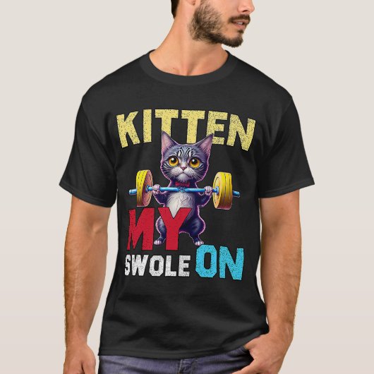 Workout Kitten Mijn gedempte werkout Retro Cat 2 T-shirt (Voorkant)