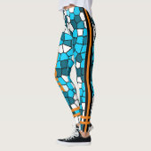 Workout l Kleurrijke Mozaïek Agaat l Uniek blauw Leggings (Links)