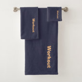 Workout Logo Navy Bad Handdoek (Insitu)