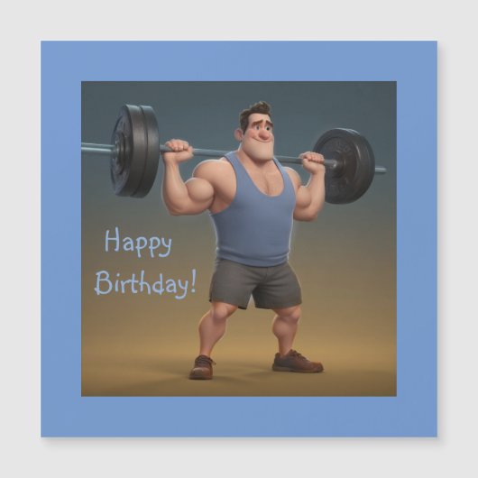 Workout Man Magnetische Kaart (Voorkant)