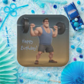 Workout Man Papieren Bordje (Feest)