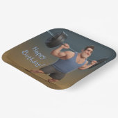 Workout Man Papieren Bordje (Gebogen)