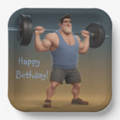 Workout Man Papieren Bordje (Voorkant)