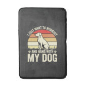 Workout Met Mijn Hond Retro Zonsondergang Badmat (Voorkant Verticaal)