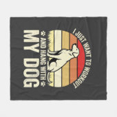 Workout Met Mijn Hond Retro Zonsondergang Fleece Deken (Voorkant (Horizontaal))