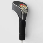 Workout Met Mijn Hond Retro Zonsondergang Golfheadcover (Schuin)