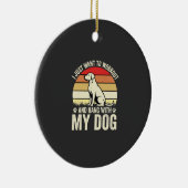 Workout Met Mijn Hond Retro Zonsondergang Keramisch Ornament (Rechts)