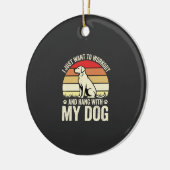 Workout Met Mijn Hond Retro Zonsondergang Keramisch Ornament (Links)