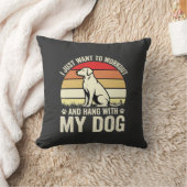 Workout Met Mijn Hond Retro Zonsondergang Kussen (Deken)