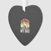 Workout Met Mijn Hond Retro Zonsondergang Ornament (voorkant)