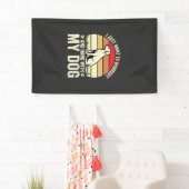 Workout Met Mijn Hond Retro Zonsondergang Spandoek (Insitu)