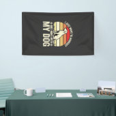 Workout Met Mijn Hond Retro Zonsondergang Spandoek (Beurs)