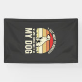 Workout Met Mijn Hond Retro Zonsondergang Spandoek (Horizontaal)