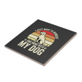 Workout Met Mijn Hond Retro Zonsondergang Tegeltje (Zijkant)