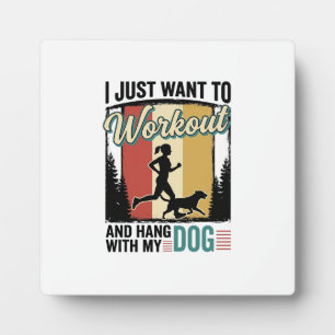 Workout Met Mijn Hond Vintage Hardloopshirt Ontwer Fotoplaat