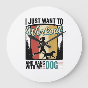 Workout Met Mijn Hond Vintage Hardloopshirt Ontwer Grote Klok