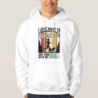 Workout Met Mijn Hond Vintage Hardloopshirt Ontwer Hoodie