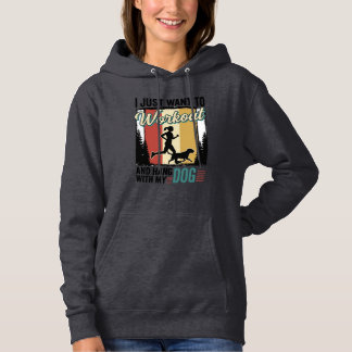 Workout Met Mijn Hond Vintage Hardloopshirt Ontwer Hoodie