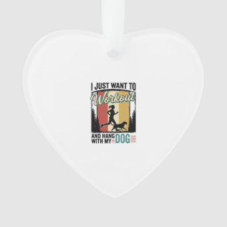 Workout Met Mijn Hond Vintage Hardloopshirt Ontwer Ornament