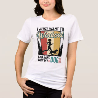 Workout Met Mijn Hond Vintage Hardloopshirt Ontwer Tri-Blend Shirt