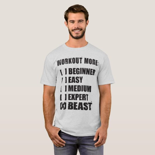 Workout Mode - BEAST T-shirt (Voorkant volledig)