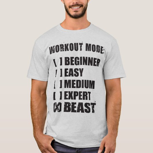Workout Mode - BEAST T-shirt (Voorkant)