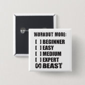 Workout Mode - BEAST Vierkante Button 5,1 Cm (Voorkant /achterkant)