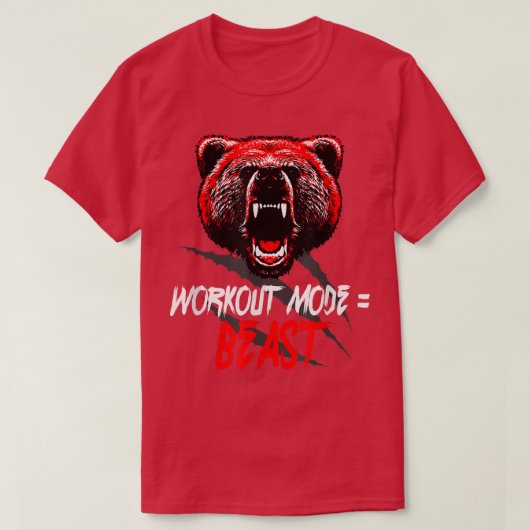 Workout Mode = BeastFunny Sport Training 1429 T-shirt (Design voorkant)