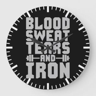 Workout Motivatie - Bloed, Zweet, Tranen, en Ijzer Grote Klok