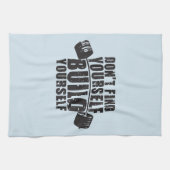 Workout Motivatie - Bouw jezelf - Barbell Theedoek (Horizontaal)