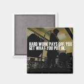 Workout Motivatie - Hard werken loont Magneet (Voorkant / Achterkant)