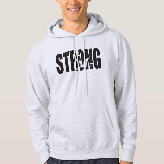 Workout Motivatie - STRONG Hoodie (Voorkant)