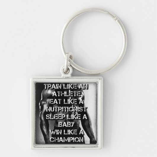 Workout Motivatie - Train als een atleet Sleutelhanger (Voorkant)
