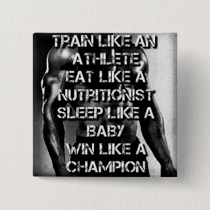 Workout Motivatie - Train als een atleet Vierkante Button 5,1 Cm