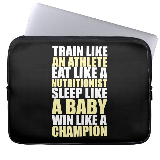 Workout Motivatie - Win als een kampioen Laptop Sleeve (Voorkant)